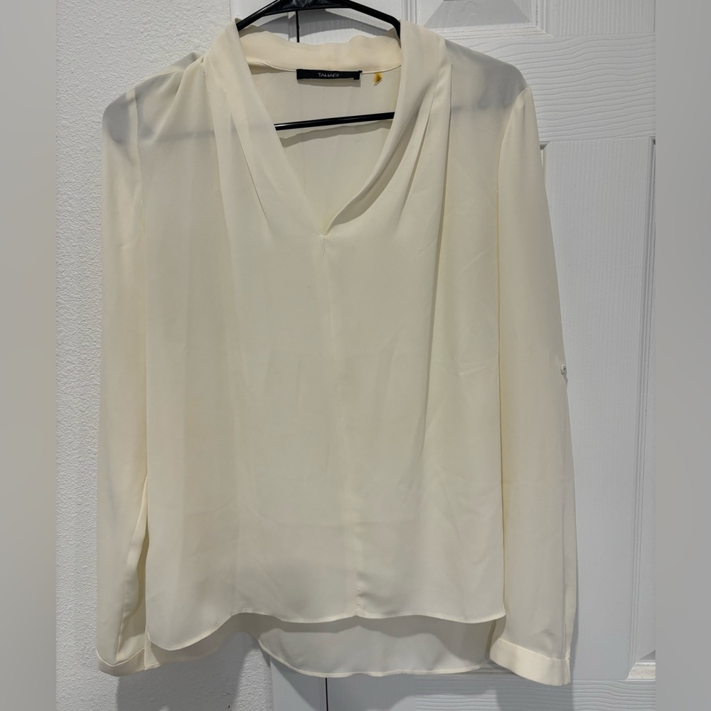 Tahari cream suit shirt